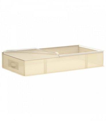 vidaXL Storage Box with Transparent Top Window 6 pcs Cream — Size: 90 x 48 x 15 cm