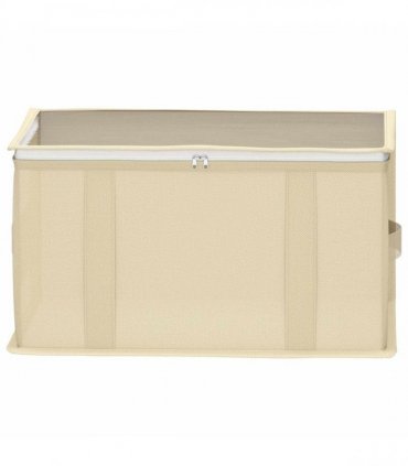 vidaXL Storage Box with Transparent Top Window 2 pcs Cream — Size: 50 x 30 x 25 cm