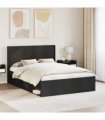 vidaXL Bed Frame with Storage and Headboard Black 120 x 200 cm