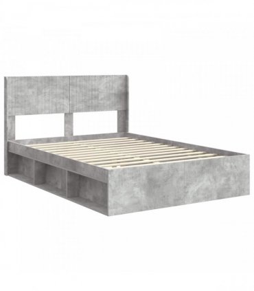 vidaXL Bed Frame with Storage and Headboard Concrete Grey 120 x 200 cm — V0672168602