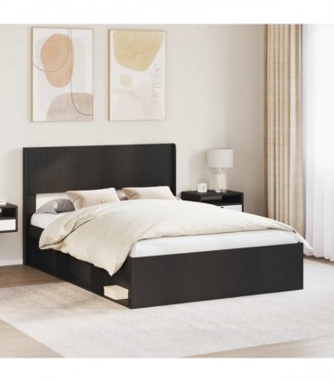 vidaXL Bed Frame with Storage and Headboard Black 120 x 200 cm — V0672168604