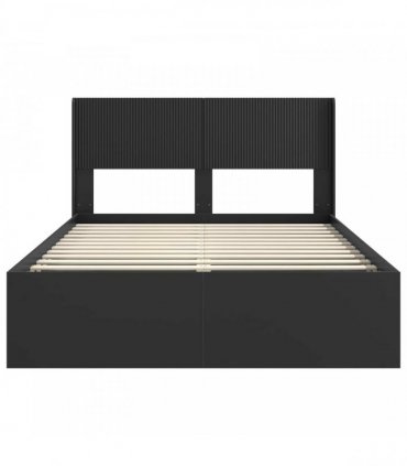vidaXL Bed Frame with Storage and Headboard Black 120 x 200 cm — V0672168604