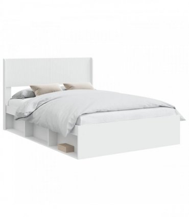 vidaXL Bed Frame with Storage and Headboard White 120 x 190 cm — V0672168613