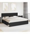 vidaXL Bed Frame with Storage and Headboard Black 180 x 200 cm