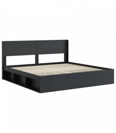 vidaXL Bed Frame with Storage and Headboard Black 180 x 200 cm