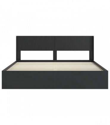 vidaXL Bed Frame with Storage and Headboard Black 180 x 200 cm