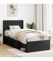 vidaXL Bed Frame with Storage and Headboard Black 90 x 190 cm — V0672168622