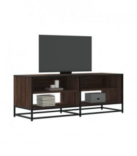 vidaXL TV Cabinet Brown Oak 120.5x40x46 cm Engineered Wood and Metal
