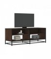 vidaXL TV Cabinet Brown Oak 120.5x40x46 cm Engineered Wood and Metal