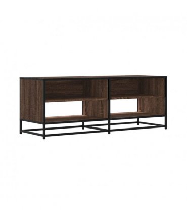 vidaXL TV Cabinet Brown Oak 120.5x40x46 cm Engineered Wood and Metal