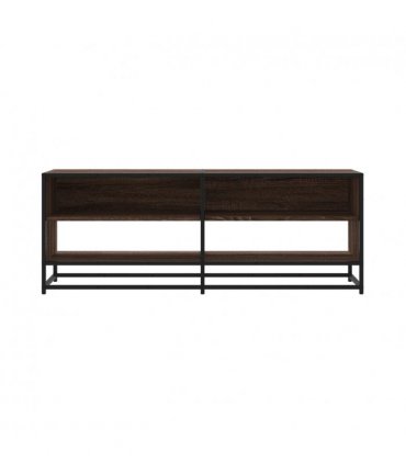 vidaXL TV Cabinet Brown Oak 120.5x40x46 cm Engineered Wood and Metal
