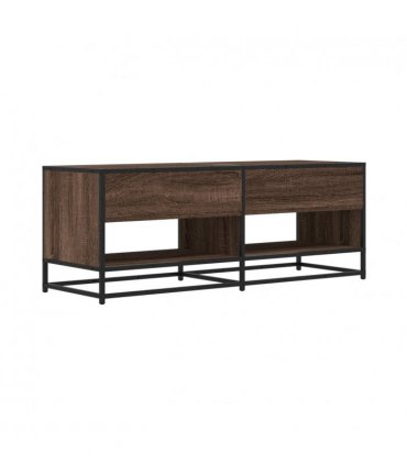 vidaXL TV Cabinet Brown Oak 120.5x40x46 cm Engineered Wood and Metal