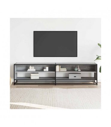 vidaXL TV Cabinet Grey Sonoma 180.5x40x46 cm Engineered Wood