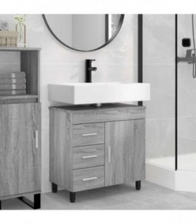 vidaXL Bathroom Vanity Unit Grey Sonoma 60 x 35 x 60 cm