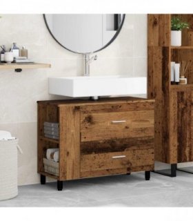 vidaXL Bathroom Vanity Unit Old Wood 80 x 35 x 60 cm Engineered Wood