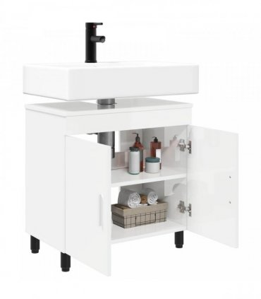 vidaXL Bathroom Vanity Unit High Gloss White 60 x 35 x 60 cm — V0672169436