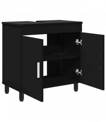 vidaXL Bathroom Vanity Unit Black 60 x 35 x 60 cm Engineered Wood — V0672169438