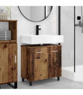 vidaXL Bathroom Vanity Unit Old Wood 60 x 35 x 60 cm Engineered Wood — V0672169443