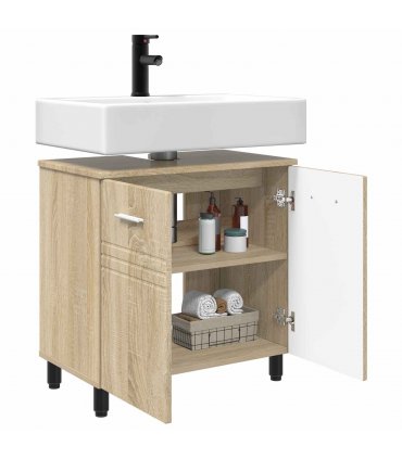vidaXL Bathroom Vanity Unit Sonoma Oak 60 x 35 x 60 cm Engineered Wood — V0672169445