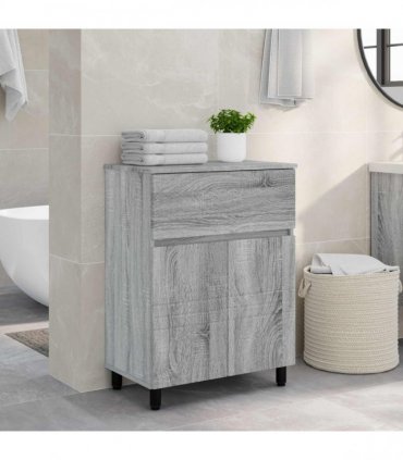 vidaXL Bathroom Vanity Unit Grey Sonoma 60 x 35 x 80 cm