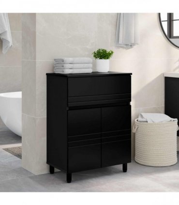vidaXL Bathroom Vanity Unit Black 60 x 35 x 80 cm Engineered Wood