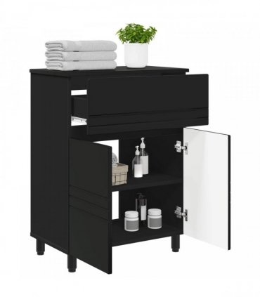 vidaXL Bathroom Vanity Unit Black 60 x 35 x 80 cm Engineered Wood