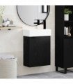 vidaXL Bathroom Vanity Unit with Tap Black Oak 45.5 x 22.5 x 84 cm — Model: Right hand