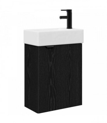 vidaXL Bathroom Vanity Unit with Tap Black Oak 45.5 x 22.5 x 84 cm — Model: Right hand
