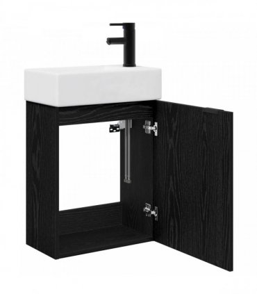 vidaXL Bathroom Vanity Unit with Tap Black Oak 45.5 x 22.5 x 84 cm — Model: Right hand