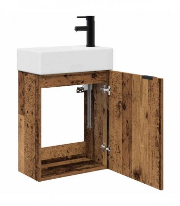 vidaXL Bathroom Vanity Unit with Tap Old Wood 45.5 x 22.5 x 84 cm — Model: Right hand