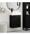vidaXL Bathroom Vanity Unit with Tap Black Oak 45.5 x 22.5 x 84 cm — Model: Left hand
