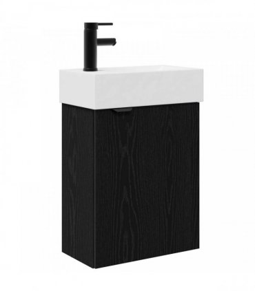vidaXL Bathroom Vanity Unit with Tap Black Oak 45.5 x 22.5 x 84 cm — Model: Left hand