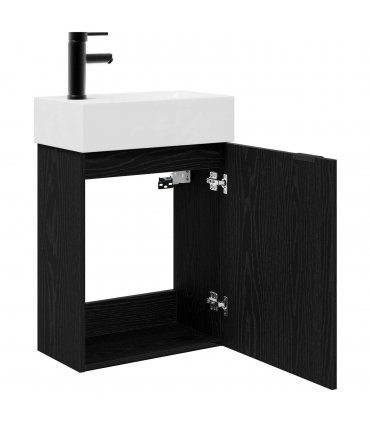 vidaXL Bathroom Vanity Unit with Tap Black Oak 45.5 x 22.5 x 84 cm — Model: Left hand