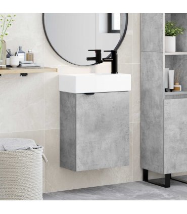 vidaXL Bathroom Vanity Unit with Tap Concrete Grey 45.5 x 22.5 x 84 cm — Model: Right hand