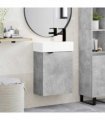 vidaXL Bathroom Vanity Unit with Tap Concrete Grey 45.5 x 22.5 x 84 cm — Model: Right hand