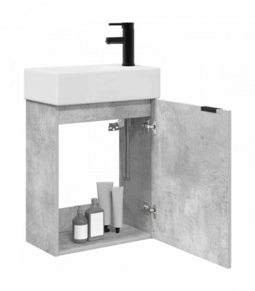 vidaXL Bathroom Vanity Unit with Tap Concrete Grey 45.5 x 22.5 x 84 cm — Model: Right hand
