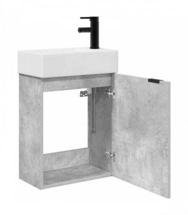 vidaXL Bathroom Vanity Unit with Tap Concrete Grey 45.5 x 22.5 x 84 cm — Model: Right hand