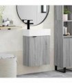 vidaXL Bathroom Vanity Unit with Tap Grey Sonoma 45.5 x 22.5 x 84 cm — Model: Left hand