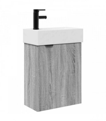 vidaXL Bathroom Vanity Unit with Tap Grey Sonoma 45.5 x 22.5 x 84 cm — Model: Left hand