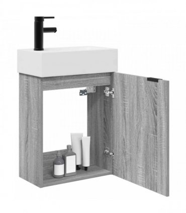 vidaXL Bathroom Vanity Unit with Tap Grey Sonoma 45.5 x 22.5 x 84 cm — Model: Left hand