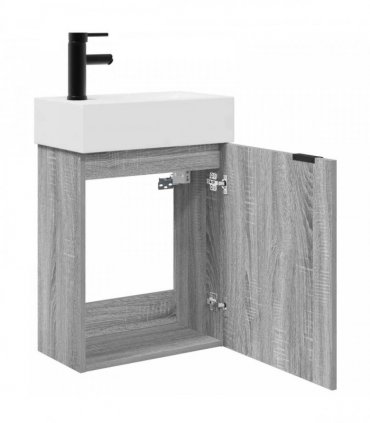 vidaXL Bathroom Vanity Unit with Tap Grey Sonoma 45.5 x 22.5 x 84 cm — Model: Left hand