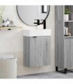 vidaXL Bathroom Vanity Unit with Tap Grey Sonoma 45.5 x 22.5 x 84 cm — Model: Right hand