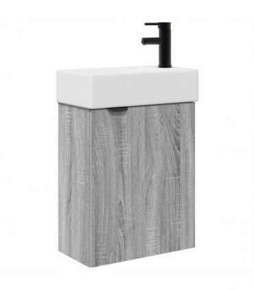 vidaXL Bathroom Vanity Unit with Tap Grey Sonoma 45.5 x 22.5 x 84 cm — Model: Right hand