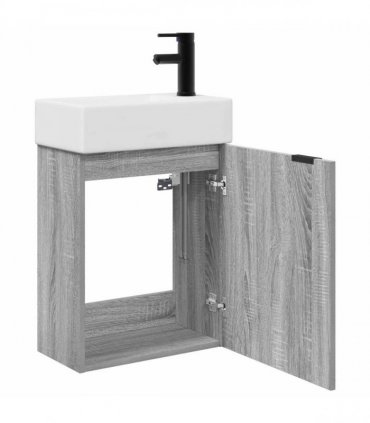 vidaXL Bathroom Vanity Unit with Tap Grey Sonoma 45.5 x 22.5 x 84 cm — Model: Right hand