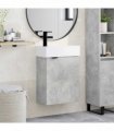 vidaXL Bathroom Vanity Unit with Tap Concrete Grey 45.5 x 22.5 x 84 cm — Model: Left hand