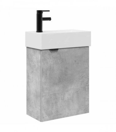 vidaXL Bathroom Vanity Unit with Tap Concrete Grey 45.5 x 22.5 x 84 cm — Model: Left hand