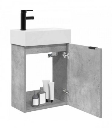 vidaXL Bathroom Vanity Unit with Tap Concrete Grey 45.5 x 22.5 x 84 cm — Model: Left hand