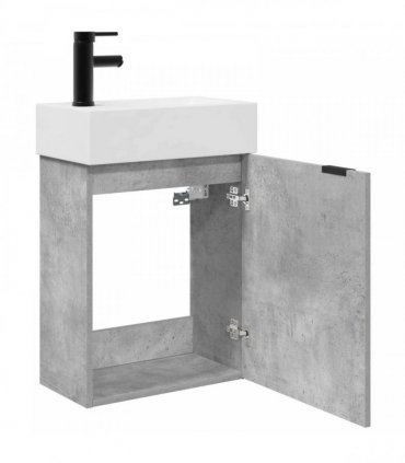 vidaXL Bathroom Vanity Unit with Tap Concrete Grey 45.5 x 22.5 x 84 cm — Model: Left hand