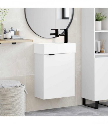 vidaXL Bathroom Vanity Unit with Tap White 45.5 x 22.5 x 84 cm — Model: Right hand