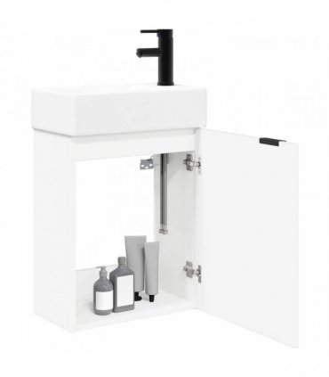 vidaXL Bathroom Vanity Unit with Tap White 45.5 x 22.5 x 84 cm — Model: Right hand